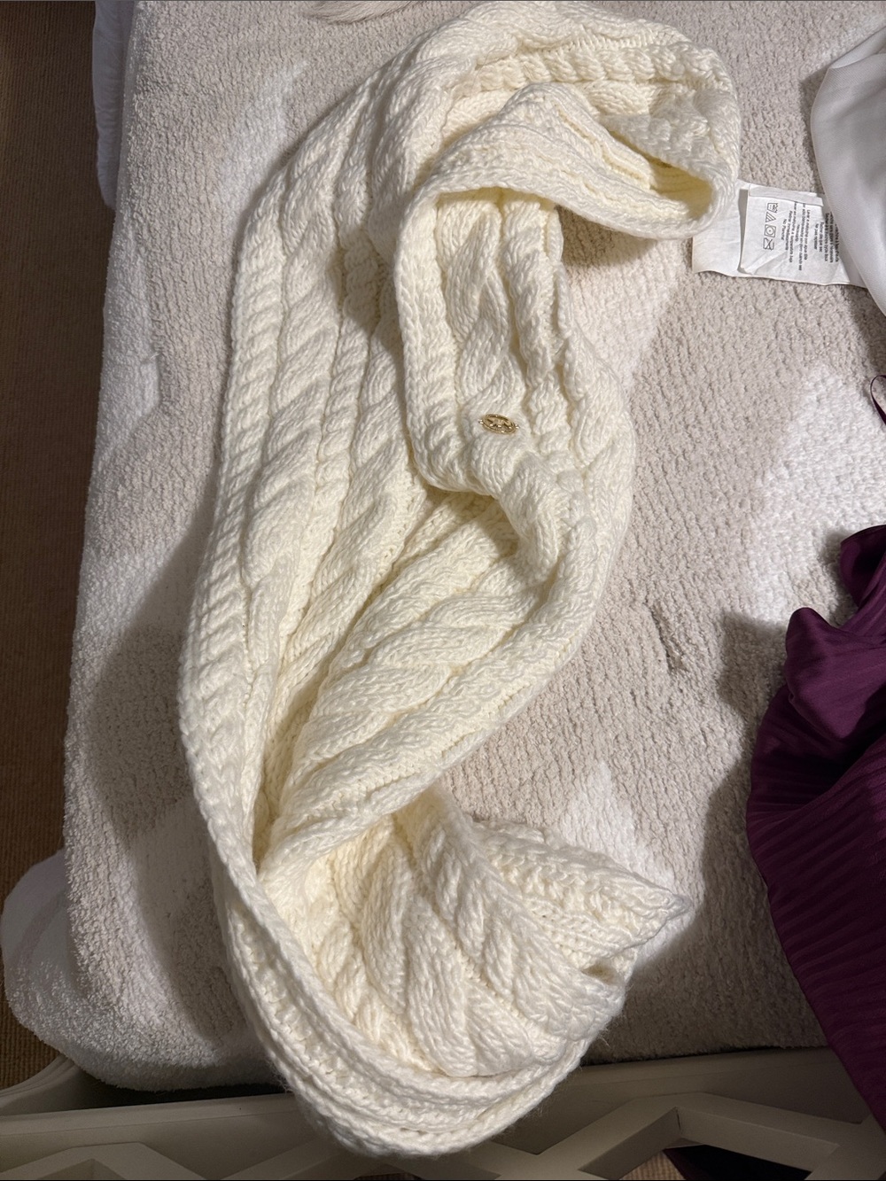 Michael Kors Cream Cable Knit Scarf